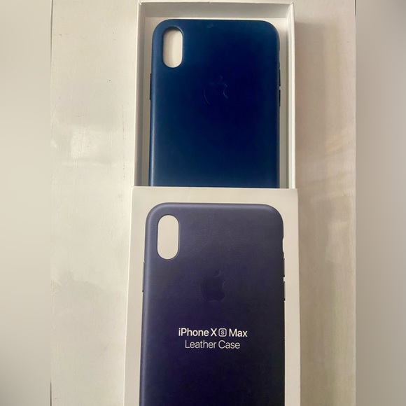 Apple Original Leather Case for Apple iPhone Xs Max Navy Blue Authentic New - Picture 2 of 7